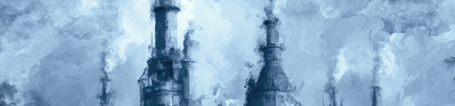 Blue fantasy castle artwork